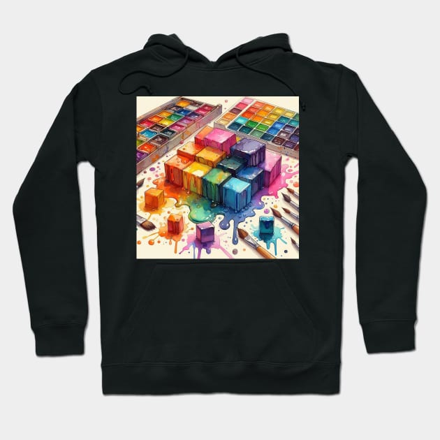 Psychedelic looking abstract illustration of art pallets Hoodie by WelshDesigns